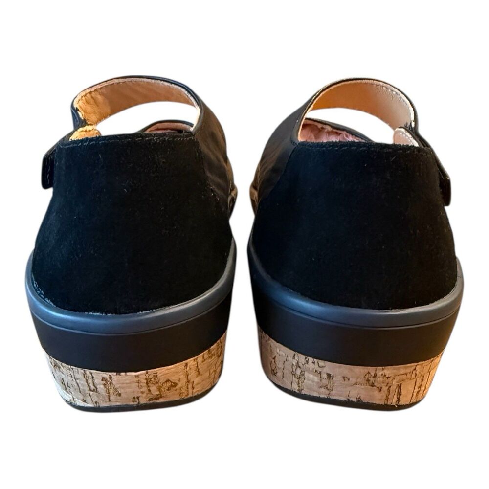 Soleni Marie Orthotic Mary Jane Style Womens Size 8.5 Black Leather Wedge Flats - Picture 8 of 14